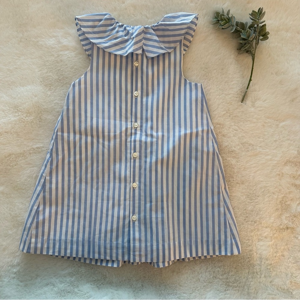 Jacadi | NWT - Blue Striped Smocked Dress - Size 18 Months - Picture 2 of 10